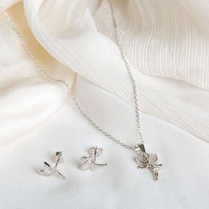 s925 Silver Angel Pendant With Matching Earring And Including s925 Chain