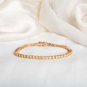 s925 Silver Crystal Gold Plated Tennis Bracelet