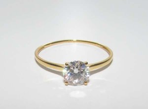 Products: Classic 18KT Yellow Gold Ring With Moissanite 0.8CT Diamond