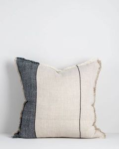 Frankton- 100% Handwoven Linen Cushion by BAYA- Cloudburst