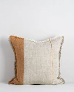 Frankton- 100% Handwoven Linen Cushion by BAYA- Spice