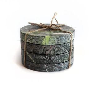 Marble Round Coasters Forest - Set Of 4