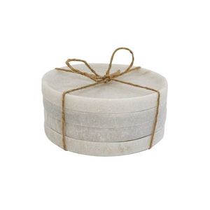 Products: Marble Round Coasters White - Set Of 4