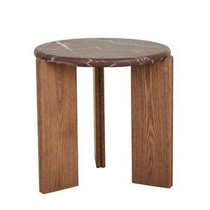 Ray Marble Side Table- Matt Rouge Marble