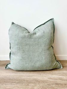Cassia- Handwoven 100% Linen Cushion by BAYA- Sage