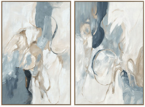 Harmony I & II Neutral Diptych Framed Wall Art