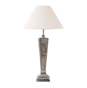 Lighting: London Square Tapered Lamp Nickel Finish Base Only - 2 Only
