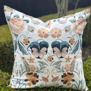 Bonita  Cushion with Stone Wash Linen Col Willow Backing