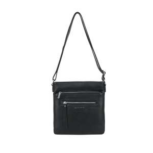 Polly Leather Crossbody Bag - Black