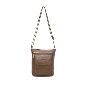 Leather: Harper Leather Crossbody Bag - Brown