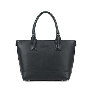 Mara Small Leather Tote Bag - Black