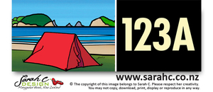 Products: Personalised House Number - Camping - Sarah C