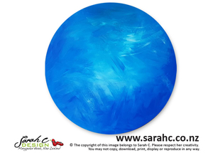 Original Sarah C Artwork: Blue Abstract, Round - Sarah C