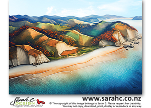 Sarah C art on corrugated iron, for display indoors or outdoors