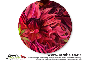 Products: Red Dahlia - Circle - Sarah C