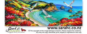 Pohutukawa Bay with Seagull, Horizontal - Sarah C