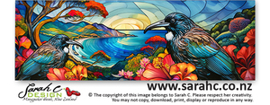 Tui, Beach, Hibiscus and Pohutukawa - Sarah C