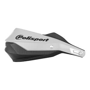 Handlebar Control: Polisport Trail Blazer Handguard with Metal Bar - Black / White