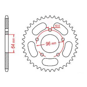 Drive Components: Sprocket Rear OE Steel 47T #520
