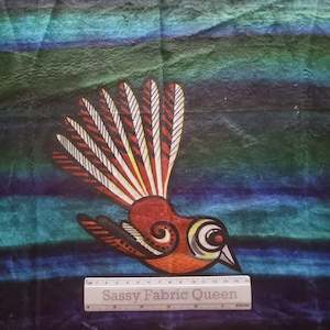 Piwakawaka 50cm x 50cm panel - Minky