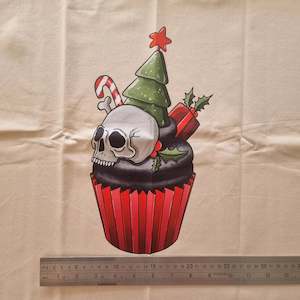Panels: Creepmas Cupcake 50cmx50cm panel - Cotton Lycra 220