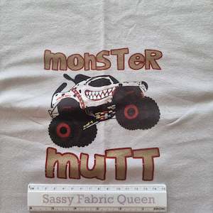 Monster Mutt 50cm x 50cm panel - Cotton Lycra 250