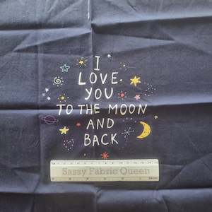 Cotton Poplin: I Love You to the Moon 50cmx50cm panel CLR - Cotton Poplin