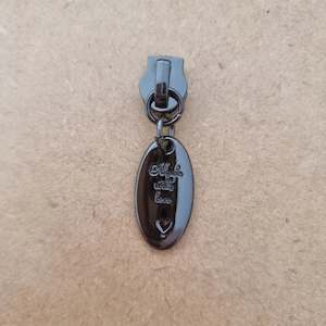 Zipper Pulls #5 - Gunmetal Grey Made with Love