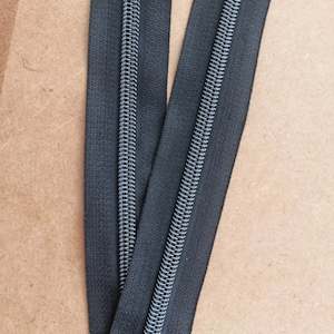 Notions: Zipper Tape #5 Nylon (3.5cm wide) - Gunmetal Grey