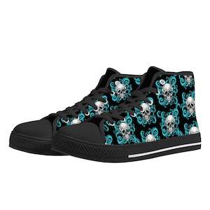 Octoskull Womens High Top Canvas Shoes