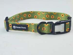Qr Collars: Dog Collar - Easy Scan QR ID - Sunflower Bloom