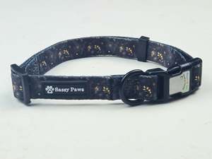 Qr Collars: Dog Collar - Easy Scan QR ID - Midnight Blossom