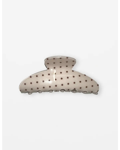 Products: Stella + Gemma Hair Claw Dot - White/Brown - Sassy Sadie