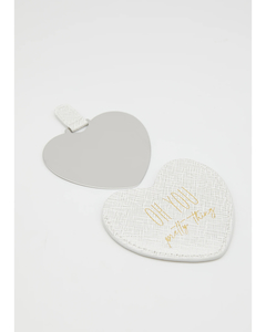 Products: Stella + Gemma Compact Mirror Silver Heart - Sassy Sadie