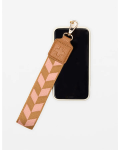 Stella + Gemma Tan/Blush Chevron Phone Wrist Strap - Sassy Sadie