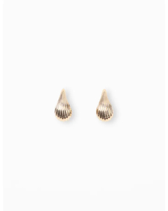 Stella + Gemma Earrings Scallop Tear Drop Gold - Sassy Sadie