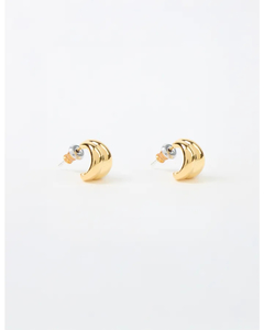 Stella + Gemma Earrings Hoop Double Bars Gold - Sassy Sadie