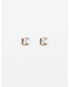 Products: Stella + Gemma Earring Gold Square Crystal - Sassy Sadie