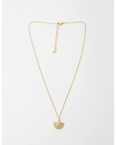 Products: Stella + Gemma Necklace Gold Half Circle with Crystal - Sassy Sadie
