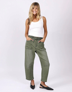 Monaco Leo Barrell Jeans - Khaki - Sassy Sadie