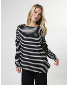 Products: Stella + Gemma Asymmetric Top - Navy White Stripe - Sassy Sadie