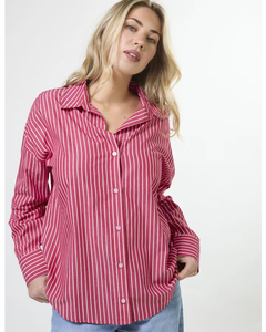 Products: Stella + Gemma Everyday Shirt - Scarlet Stripe - Sassy Sadie