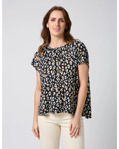 Products: Stella + Gemma Navy Leopard Clio Blouse - Sassy Sadie
