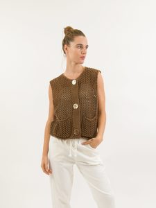 Worthier Chocolate Etta Vest - Sassy Sadie