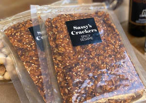 Snacks: SASSY'S SPICY SESAME CRACKERS