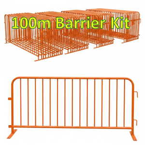 100m NZTA Approved Pedestrian Barrier Kit (Orange)
