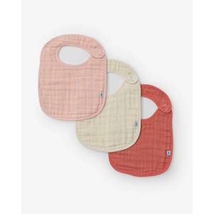 Baby Teethers And Blankets: Muslin Classic Bib 3 pack - Rose Petal