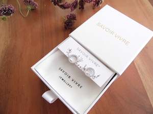 Sterling Silver Cubic Zirconia Open Circle Earrings 13mm