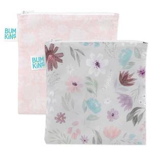 All Babies Kids: Bumkins Large Snack Bag 2pk - Floral & Lace