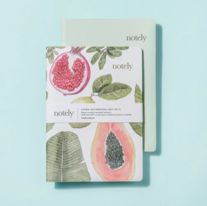 Notebooks: Notely Perfectly Picked & Minty Leaf – A5 Notebook (Set of 2) 64 pages